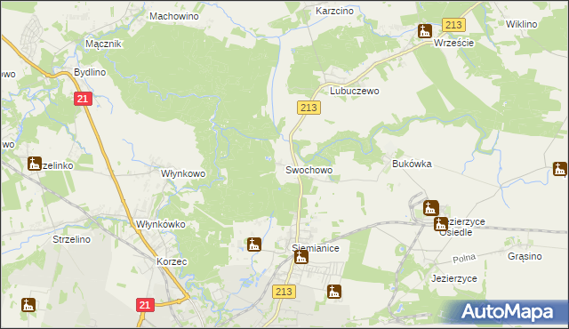 mapa Swochowo gmina Słupsk, Swochowo gmina Słupsk na mapie Targeo