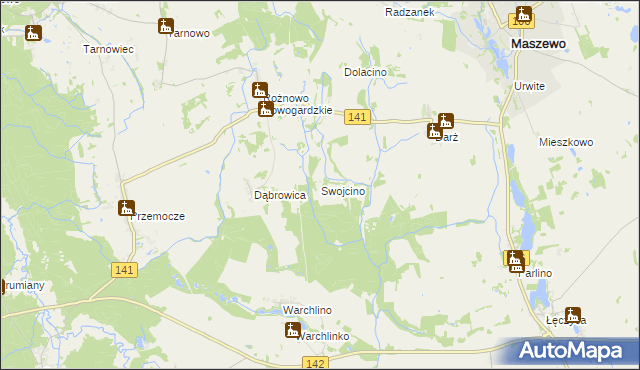 mapa Swojcino, Swojcino na mapie Targeo
