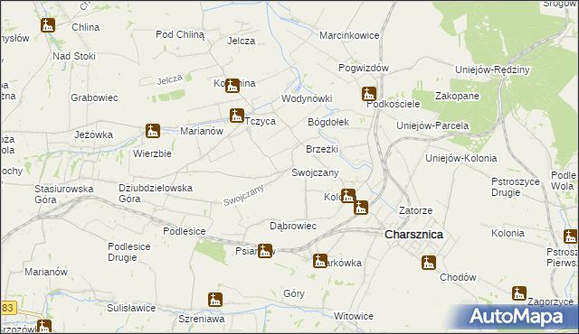 mapa Swojczany, Swojczany na mapie Targeo