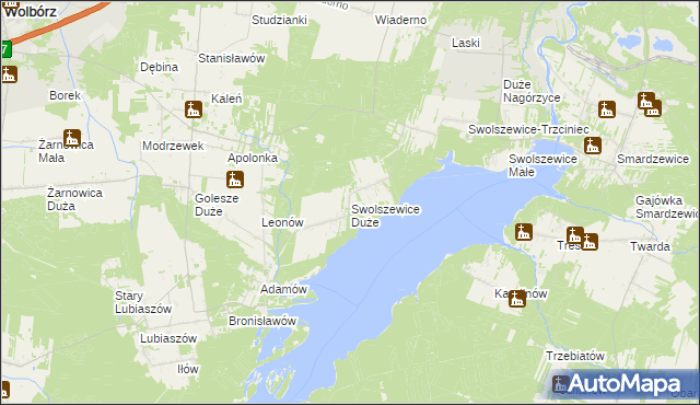 mapa Swolszewice Duże, Swolszewice Duże na mapie Targeo