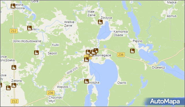 mapa Swornegacie, Swornegacie na mapie Targeo