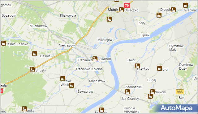 mapa Sworoń, Sworoń na mapie Targeo