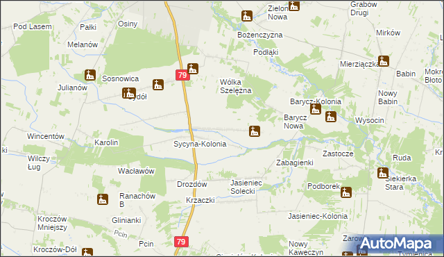 mapa Sycyna Północna, Sycyna Północna na mapie Targeo