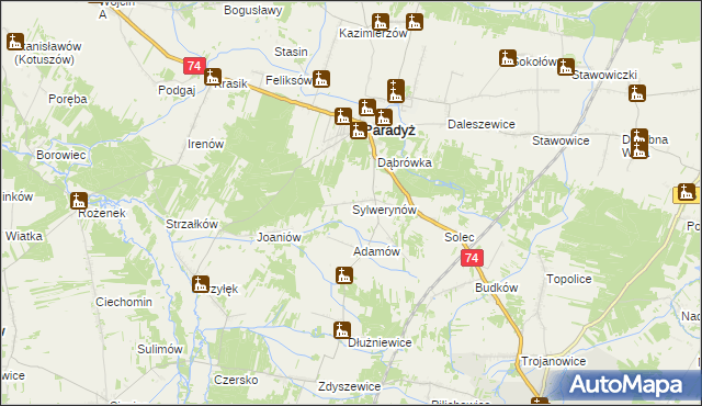 mapa Sylwerynów, Sylwerynów na mapie Targeo