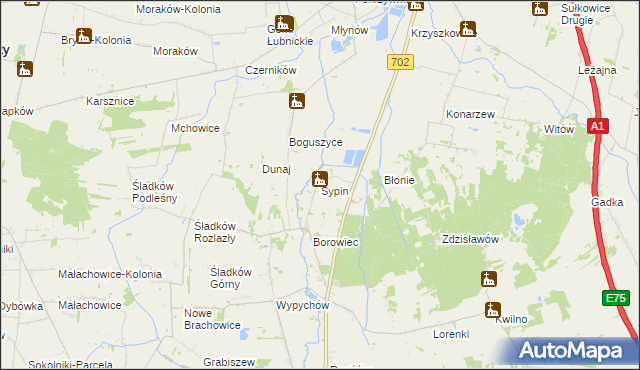 mapa Sypin, Sypin na mapie Targeo