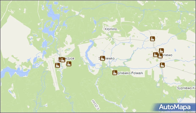 mapa Sypniewko, Sypniewko na mapie Targeo
