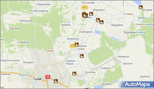 mapa Szadów Księży, Szadów Księży na mapie Targeo