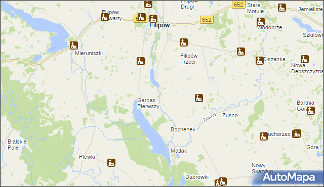 mapa Szafranki gmina Filipów, Szafranki gmina Filipów na mapie Targeo