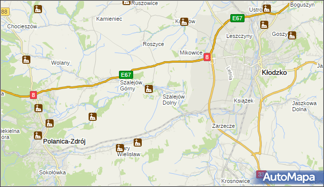 mapa Szalejów Dolny, Szalejów Dolny na mapie Targeo