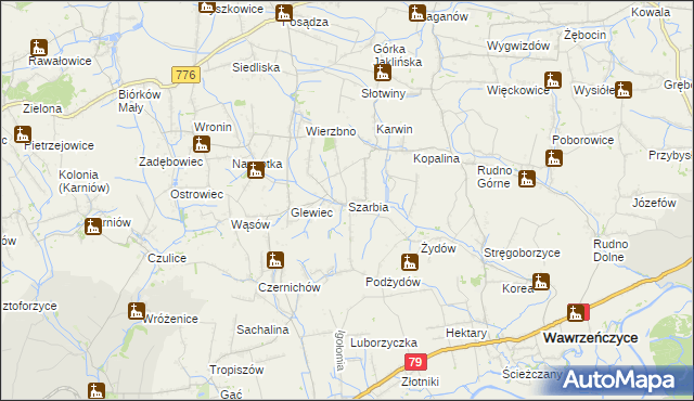 mapa Szarbia, Szarbia na mapie Targeo