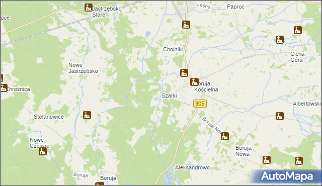 mapa Szarki gmina Nowy Tomyśl, Szarki gmina Nowy Tomyśl na mapie Targeo