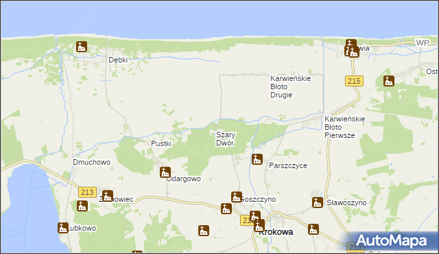 mapa Szary Dwór, Szary Dwór na mapie Targeo