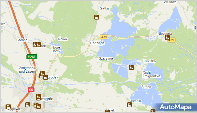 mapa Szarzyna, Szarzyna na mapie Targeo