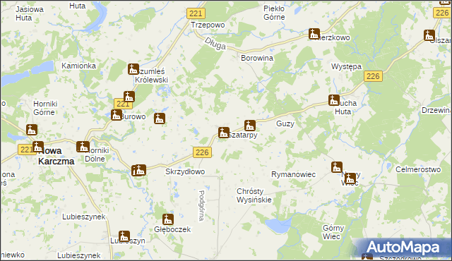 mapa Szatarpy, Szatarpy na mapie Targeo