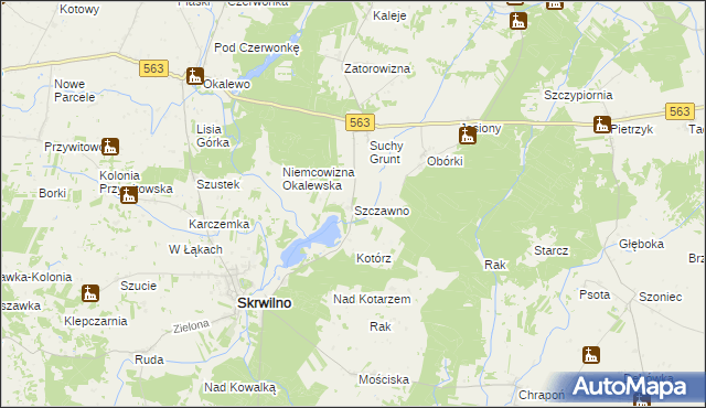 mapa Szczawno gmina Skrwilno, Szczawno gmina Skrwilno na mapie Targeo