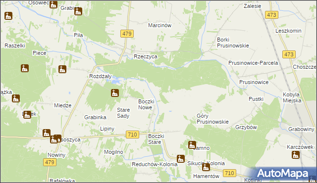 mapa Szczawno Rzeczyckie, Szczawno Rzeczyckie na mapie Targeo