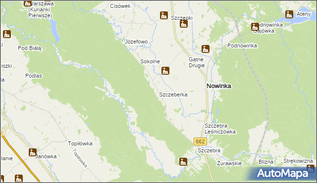 mapa Szczeberka, Szczeberka na mapie Targeo