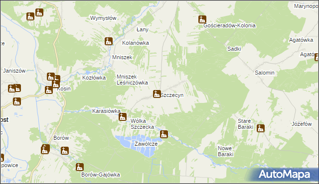 mapa Szczecyn, Szczecyn na mapie Targeo