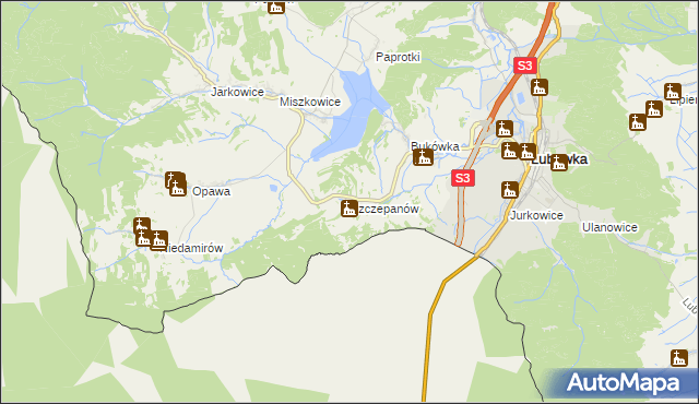 mapa Szczepanów gmina Lubawka, Szczepanów gmina Lubawka na mapie Targeo