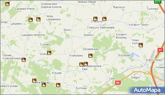 mapa Szczepkowo gmina Raciąż, Szczepkowo gmina Raciąż na mapie Targeo