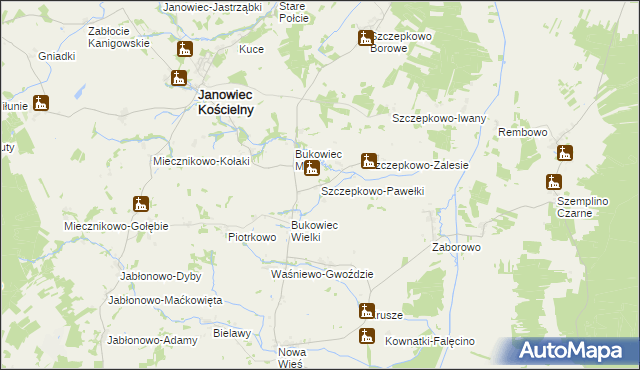 mapa Szczepkowo-Pawełki, Szczepkowo-Pawełki na mapie Targeo