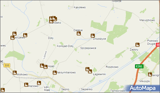 mapa Szczepowice, Szczepowice na mapie Targeo