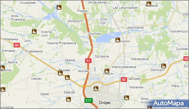 mapa Szczęsna, Szczęsna na mapie Targeo