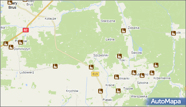 mapa Szcześniki, Szcześniki na mapie Targeo