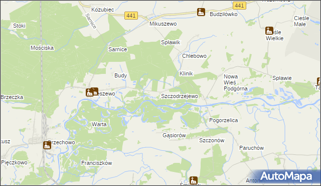 mapa Szczodrzejewo, Szczodrzejewo na mapie Targeo