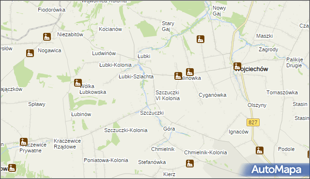 mapa Szczuczki VI Kolonia, Szczuczki VI Kolonia na mapie Targeo