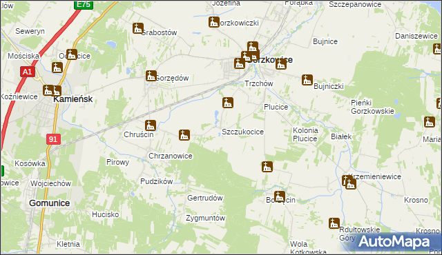 mapa Szczukocice, Szczukocice na mapie Targeo