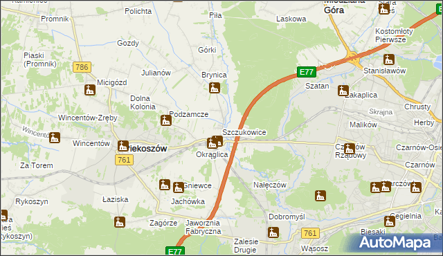 mapa Szczukowice, Szczukowice na mapie Targeo