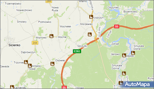mapa Szczutki, Szczutki na mapie Targeo