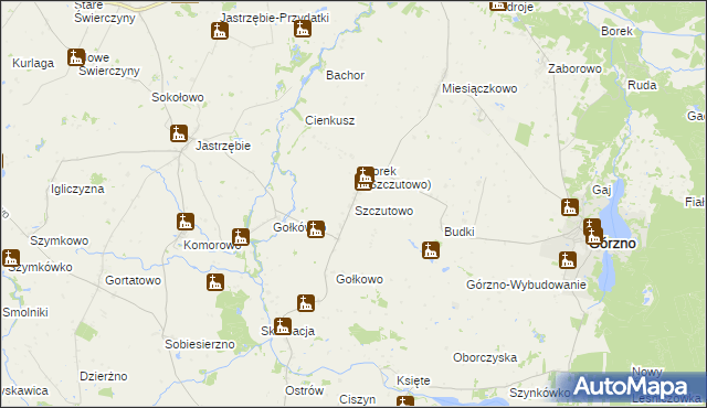 mapa Szczutowo gmina Górzno, Szczutowo gmina Górzno na mapie Targeo