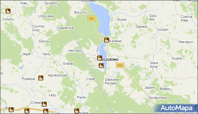 mapa Szczutowo powiat sierpecki, Szczutowo powiat sierpecki na mapie Targeo