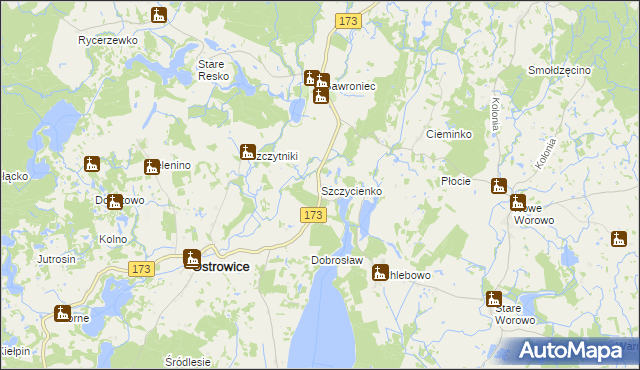 mapa Szczycienko, Szczycienko na mapie Targeo