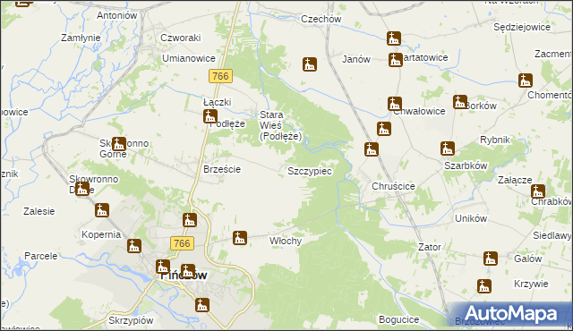 mapa Szczypiec, Szczypiec na mapie Targeo