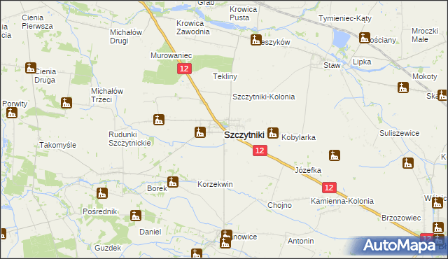 mapa Szczytniki powiat kaliski, Szczytniki powiat kaliski na mapie Targeo