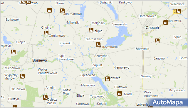 mapa Szczytno gmina Choceń, Szczytno gmina Choceń na mapie Targeo