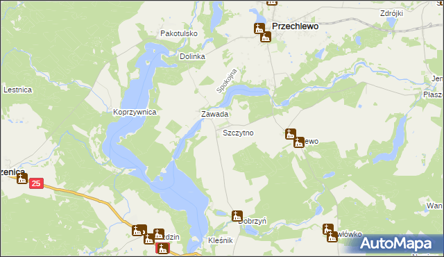 mapa Szczytno gmina Przechlewo, Szczytno gmina Przechlewo na mapie Targeo