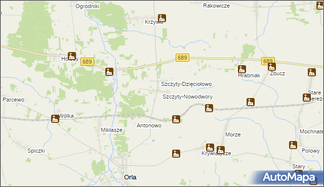 mapa Szczyty-Nowodwory, Szczyty-Nowodwory na mapie Targeo