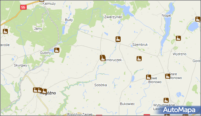 mapa Szembruczek, Szembruczek na mapie Targeo