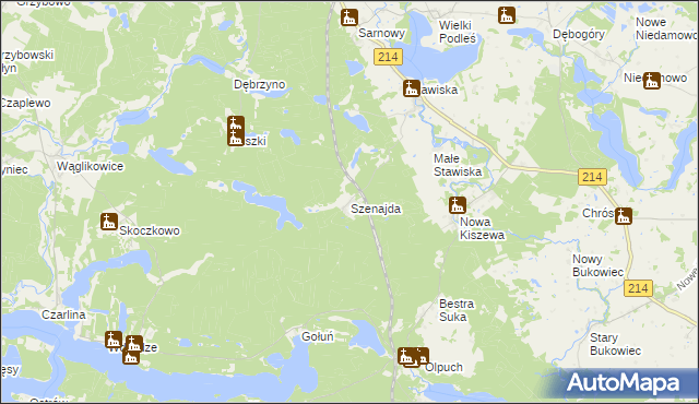 mapa Szenajda, Szenajda na mapie Targeo