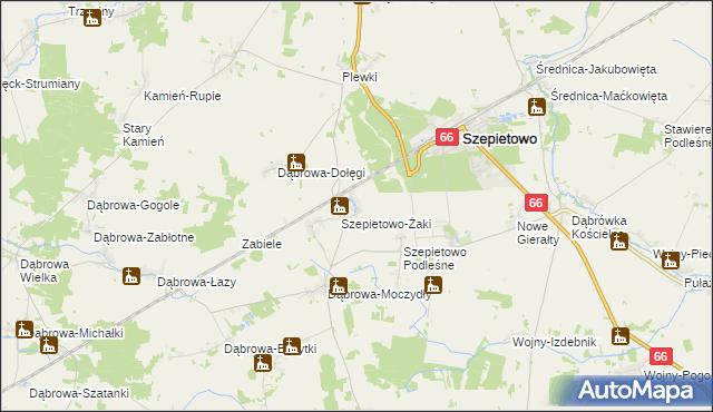 mapa Szepietowo-Janówka, Szepietowo-Janówka na mapie Targeo