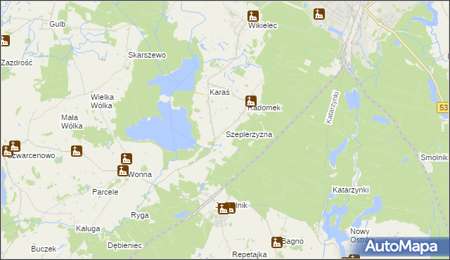 mapa Szeplerzyzna, Szeplerzyzna na mapie Targeo