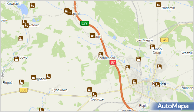 mapa Szerokopaś, Szerokopaś na mapie Targeo