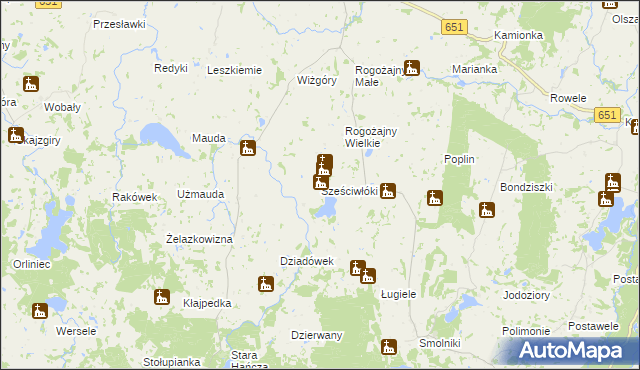 mapa Sześciwłóki, Sześciwłóki na mapie Targeo