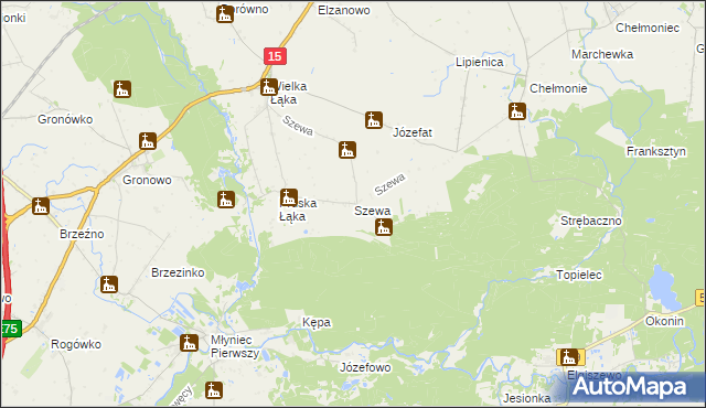 mapa Szewa, Szewa na mapie Targeo