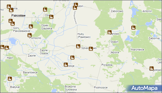 mapa Szkaradowo, Szkaradowo na mapie Targeo