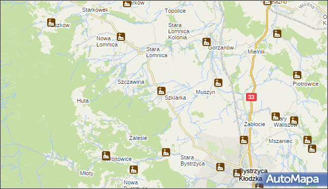 mapa Szklarka, Szklarka na mapie Targeo